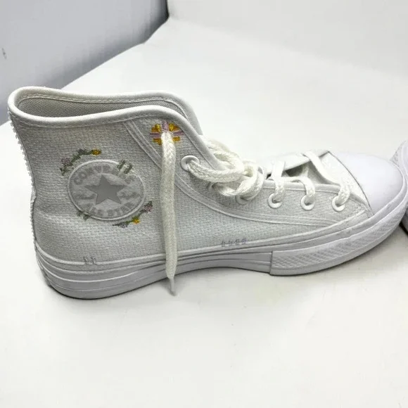 Converse Chuck Taylor All Star Lift Embroidery Hightop Platform Sneakers Sz 10.5 - Picture 12 of 16